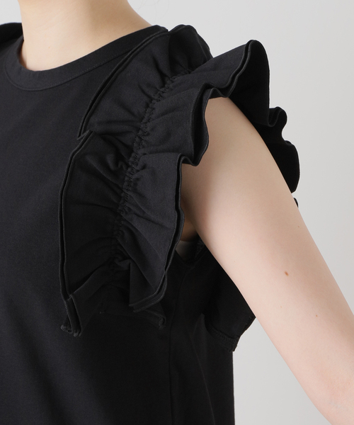 JOURNAL STANDARD（ジャーナルスタンダード）の「※キャリー回収フリルスリーブカットソー（Tシャツ/カットソー・レディース・ホワイト/ブラック・FREE）」の16枚目の写真