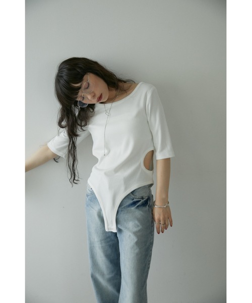 DRWCYS(ドロシーズ)の「カットアウトリブトップス(タンクトップ・レディース・グレー/ホワイト・FREE)」の8枚目の写真