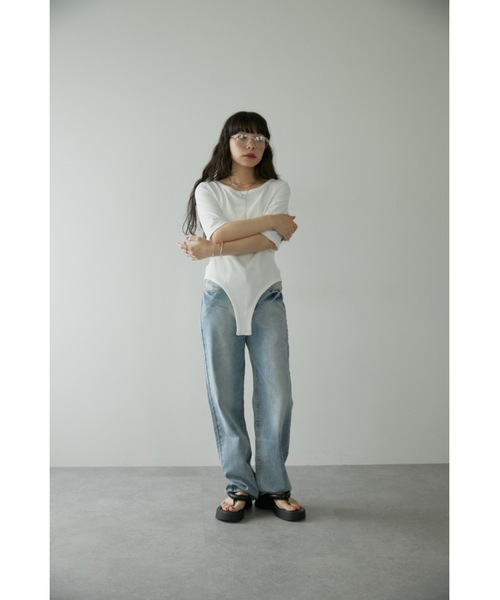 DRWCYS(ドロシーズ)の「カットアウトリブトップス(タンクトップ・レディース・グレー/ホワイト・FREE)」の4枚目の写真