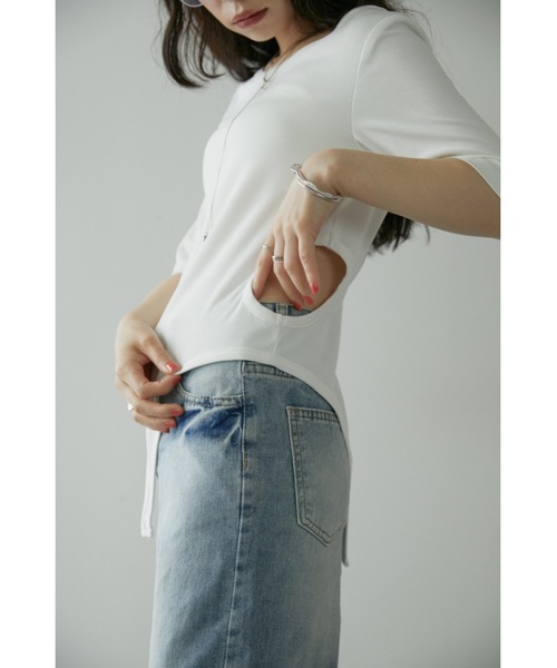 DRWCYS(ドロシーズ)の「カットアウトリブトップス(タンクトップ・レディース・グレー/ホワイト・FREE)」の9枚目の写真