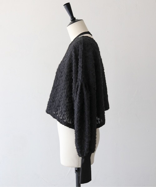 CLEIO(クレイオ)の「【CLEIO】シャギーレースショート丈プルオーバー/SHAGGY LACE SHORT PULLOVER/980-12614(Tシャツ/カットソー・レディース・ホワイト/ブラック・FREE)」の6枚目の写真