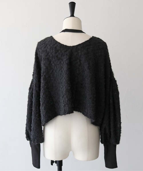 CLEIO(クレイオ)の「【CLEIO】シャギーレースショート丈プルオーバー/SHAGGY LACE SHORT PULLOVER/980-12614(Tシャツ/カットソー・レディース・ホワイト/ブラック・FREE)」の7枚目の写真