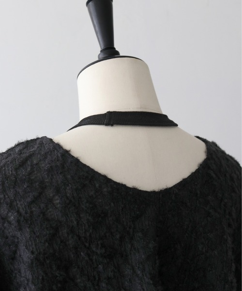CLEIO(クレイオ)の「【CLEIO】シャギーレースショート丈プルオーバー/SHAGGY LACE SHORT PULLOVER/980-12614(Tシャツ/カットソー・レディース・ホワイト/ブラック・FREE)」の8枚目の写真