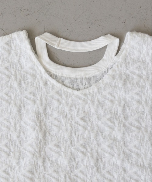 CLEIO(クレイオ)の「【CLEIO】シャギーレースショート丈プルオーバー/SHAGGY LACE SHORT PULLOVER/980-12614(Tシャツ/カットソー・レディース・ホワイト/ブラック・FREE)」の10枚目の写真