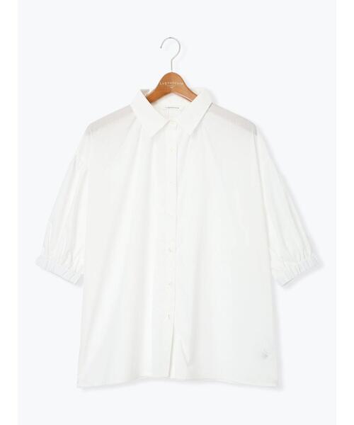 Lugnoncure（ルノンキュール）の「ゴム袖レギュラーシャツ（シャツ/ブラウス・レディース・オフホワイト/ネイビー/ベージュ・F）」の19枚目の写真