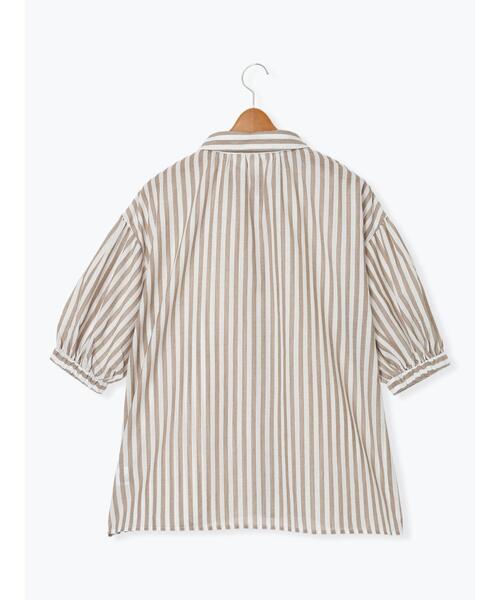 Lugnoncure（ルノンキュール）の「ゴム袖レギュラーシャツ（シャツ/ブラウス・レディース・オフホワイト/ネイビー/ベージュ・F）」の16枚目の写真