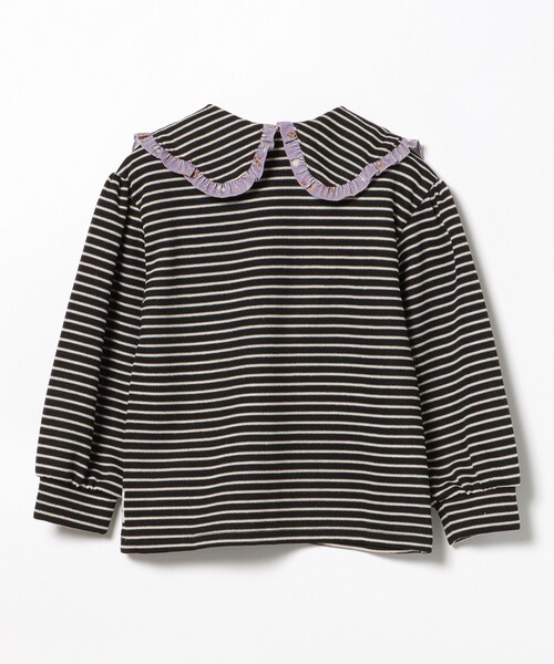 BEAMS mini(ビームスミニ)の「ボーダー フラワー フリル襟 プルオーバー 2024FW(90~150cm)(Tシャツ/カットソー・キッズ・ブラック/ホワイト系その他5・100/150/140/130/110/90/120)」の8枚目の写真