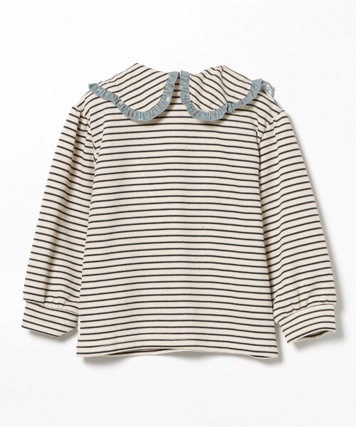 BEAMS mini(ビームスミニ)の「ボーダー フラワー フリル襟 プルオーバー 2024FW(90~150cm)(Tシャツ/カットソー・キッズ・ブラック/ホワイト系その他5・100/150/140/130/110/90/120)」の11枚目の写真