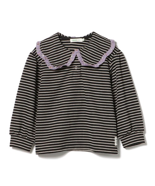 BEAMS mini(ビームスミニ)の「ボーダー フラワー フリル襟 プルオーバー 2024FW(90~150cm)(Tシャツ/カットソー・キッズ・ブラック/ホワイト系その他5・100/150/140/130/110/90/120)」の13枚目の写真