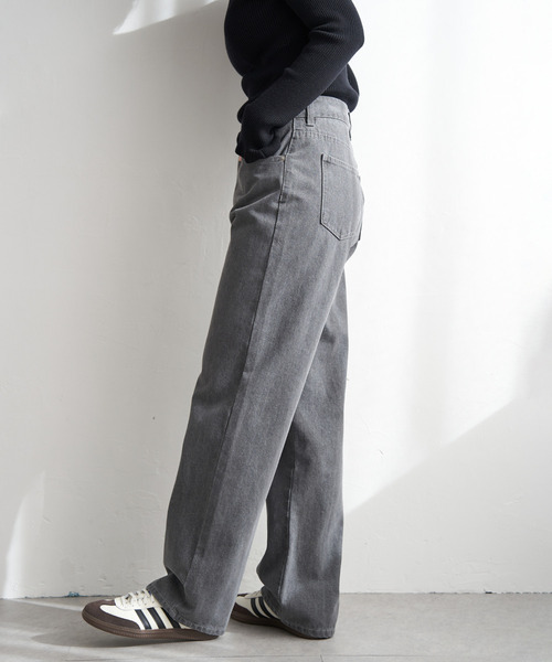 VENCEEXCHANGE（ヴァンスエクスチェンジ）の「12ozデニムローライズパンツ（デニムパンツ・レディース・ライトブルー/ブラック/グレー・M）」の3枚目の写真