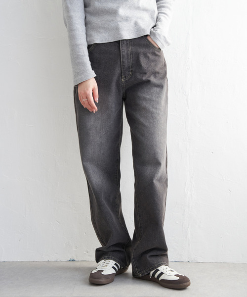 VENCEEXCHANGE（ヴァンスエクスチェンジ）の「12ozデニムローライズパンツ（デニムパンツ・レディース・ライトブルー/ブラック/グレー・M）」の2枚目の写真