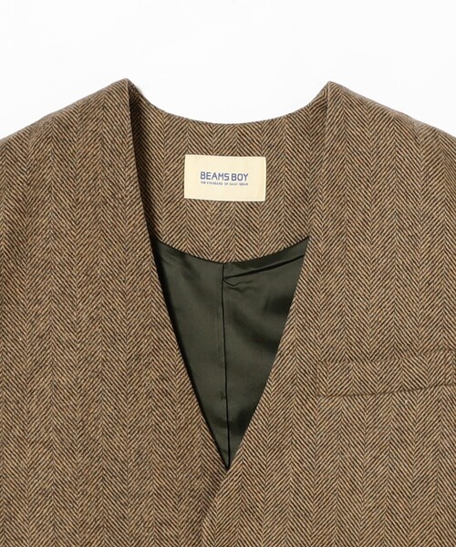 BEAMS BOY（ビームスボーイ）の「ヘリンボーン ツイル ベスト（ベスト・レディース・チャコールグレー/ブラウン・ONE SIZE）」の20枚目の写真