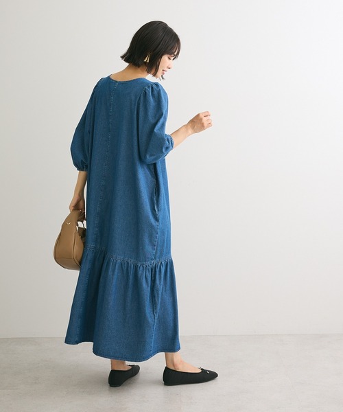 Sugar spoon（シュガースプーン）の「・SUGAR　SPOON　デニムVネックワンピース（ワンピース・レディース・ブラック/インディゴブルー・FREE）」の7枚目の写真