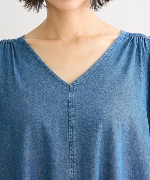 Sugar spoon（シュガースプーン）の「・SUGAR　SPOON　デニムVネックワンピース（ワンピース・レディース・ブラック/インディゴブルー・FREE）」の11枚目の写真