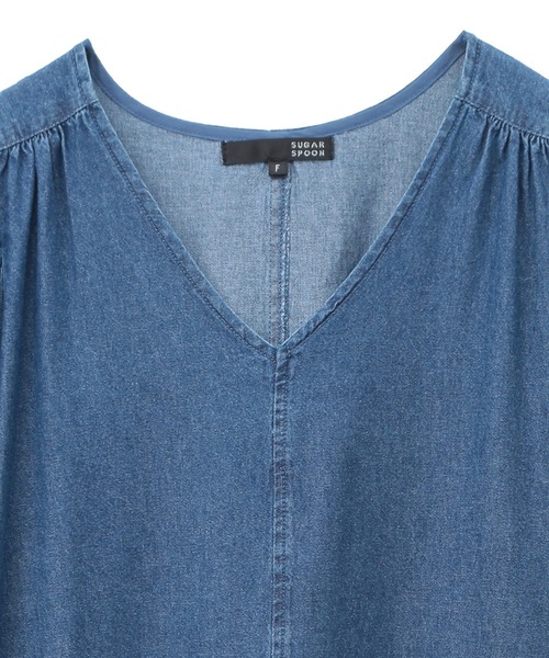 Sugar spoon（シュガースプーン）の「・SUGAR　SPOON　デニムVネックワンピース（ワンピース・レディース・ブラック/インディゴブルー・FREE）」の18枚目の写真