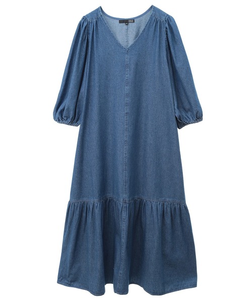 Sugar spoon（シュガースプーン）の「・SUGAR　SPOON　デニムVネックワンピース（ワンピース・レディース・ブラック/インディゴブルー・FREE）」の16枚目の写真