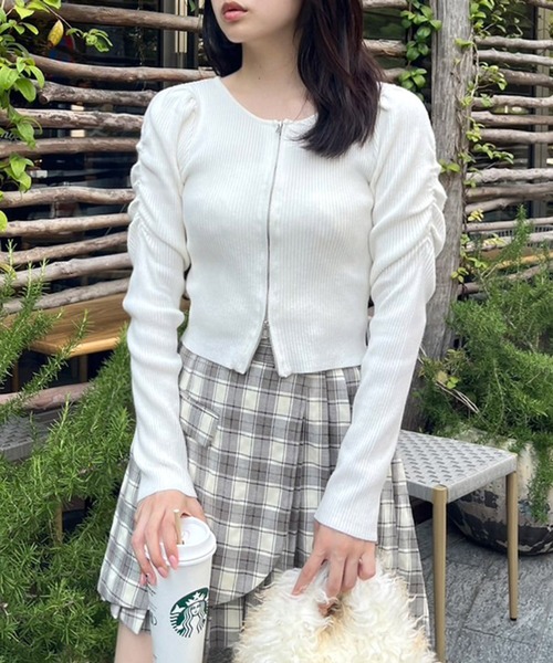 ROYAL PARTY（ロイヤルパーティー）の「ウォッシャブルZIP長袖ニットトップス（ニット/セーター・レディース・ブラック/マルチ/ボルドー/ブルー/オフホワイト・FREE）」の22枚目の写真