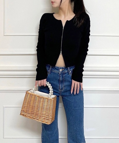 ROYAL PARTY（ロイヤルパーティー）の「ウォッシャブルZIP長袖ニットトップス（ニット/セーター・レディース・ブラック/マルチ/ボルドー/ブルー/オフホワイト・FREE）」の21枚目の写真