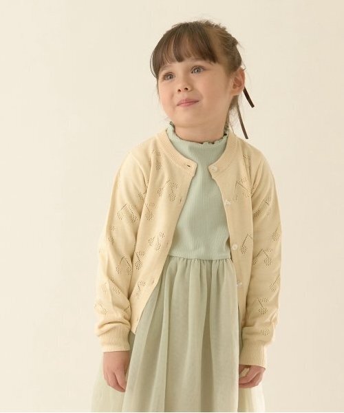 Lycee mine(リセマイン)の「チェリー柄編みカーディガン(カーディガン/ボレロ・キッズ・アイボリー/ネイビー/グリーン/ピンク・L(130-140)/M(110-120))」の9枚目の写真