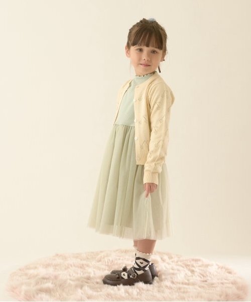 Lycee mine(リセマイン)の「チェリー柄編みカーディガン(カーディガン/ボレロ・キッズ・アイボリー/ネイビー/グリーン/ピンク・L(130-140)/M(110-120))」の11枚目の写真