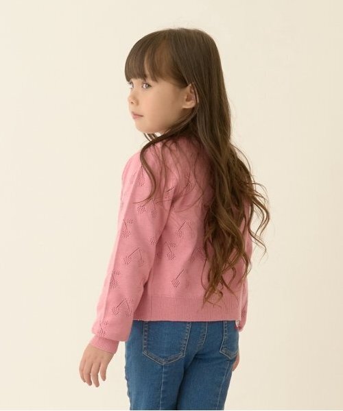 Lycee mine(リセマイン)の「チェリー柄編みカーディガン(カーディガン/ボレロ・キッズ・アイボリー/ネイビー/グリーン/ピンク・L(130-140)/M(110-120))」の14枚目の写真