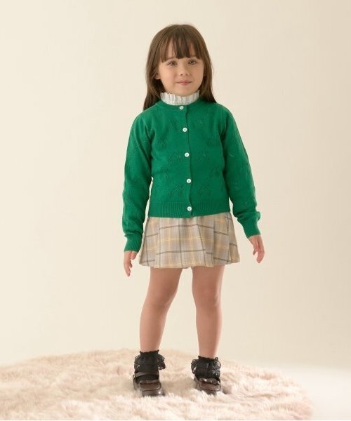 Lycee mine(リセマイン)の「チェリー柄編みカーディガン(カーディガン/ボレロ・キッズ・アイボリー/ネイビー/グリーン/ピンク・L(130-140)/M(110-120))」の16枚目の写真