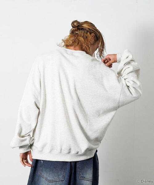 【セール】PUBLUX/パブリュクス 別注 Mickey Mouse/Posing 裏起毛スウェット/クルーネックスウェット/ミッキーマウス(限定展開)（スウェット）｜Disney（ディズニー）