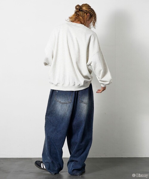 【セール】PUBLUX/パブリュクス 別注 Mickey Mouse/Posing 裏起毛スウェット/クルーネックスウェット/ミッキーマウス(限定展開)（スウェット）｜Disney（ディズニー）