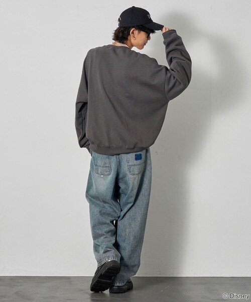 【セール】PUBLUX/パブリュクス 別注 Mickey Mouse/Posing 裏起毛スウェット/クルーネックスウェット/ミッキーマウス(限定展開)（スウェット）｜Disney（ディズニー）