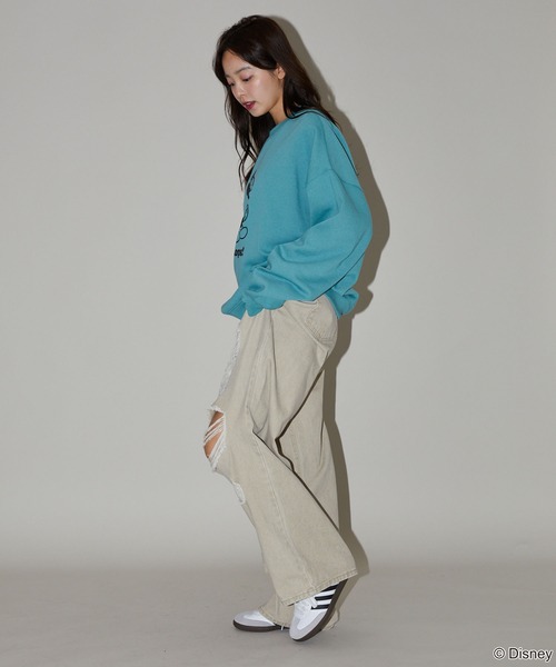 【セール】PUBLUX/パブリュクス 別注 Mickey Mouse/Posing 裏起毛スウェット/クルーネックスウェット/ミッキーマウス(限定展開)（スウェット）｜Disney（ディズニー）