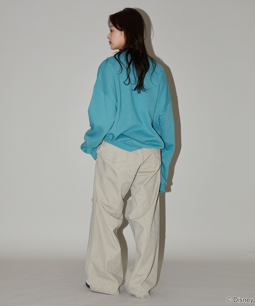 【セール】PUBLUX/パブリュクス 別注 Mickey Mouse/Posing 裏起毛スウェット/クルーネックスウェット/ミッキーマウス(限定展開)（スウェット）｜Disney（ディズニー）