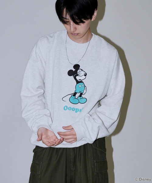 PUBLUX/別注 Mickey Mouse/裏起毛/スウェット/ミッキーマウス セール】PUBLUX/パブリュクス 別注 Mickey Mouse/Posing 裏起毛