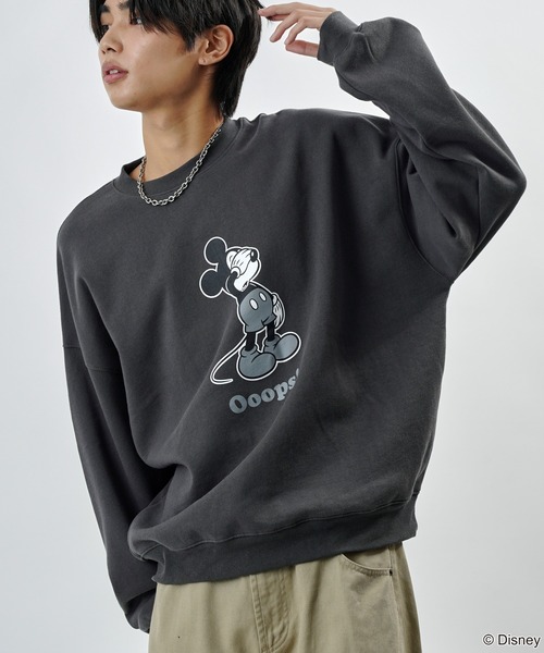 【セール】PUBLUX/パブリュクス 別注 Mickey Mouse/Posing 裏起毛スウェット/クルーネックスウェット/ミッキーマウス(限定展開)（スウェット）｜Disney（ディズニー）