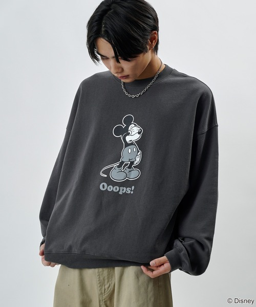 【セール】PUBLUX/パブリュクス 別注 Mickey Mouse/Posing 裏起毛スウェット/クルーネックスウェット/ミッキーマウス(限定展開)（スウェット）｜Disney（ディズニー）
