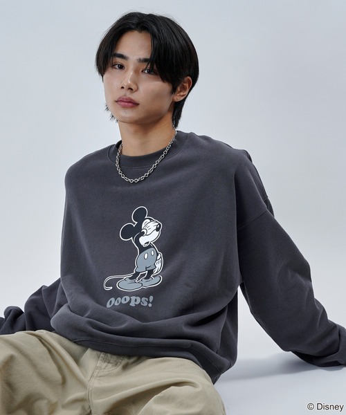 【セール】PUBLUX/パブリュクス 別注 Mickey Mouse/Posing 裏起毛スウェット/クルーネックスウェット/ミッキーマウス(限定展開)（スウェット）｜Disney（ディズニー）