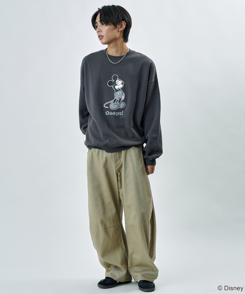 【セール】PUBLUX/パブリュクス 別注 Mickey Mouse/Posing 裏起毛スウェット/クルーネックスウェット/ミッキーマウス(限定展開)（スウェット）｜Disney（ディズニー）