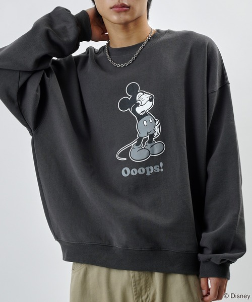 【セール】PUBLUX/パブリュクス 別注 Mickey Mouse/Posing 裏起毛スウェット/クルーネックスウェット/ミッキーマウス(限定展開)（スウェット）｜Disney（ディズニー）