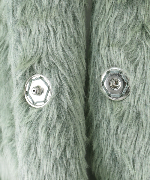 JANE SMITH / JOHN SMITH（ジェーンスミスジョンスミス）の「【JANE SMITH/ジェーンスミス】POLYESTER COLOR FUR SHORT VES：ベスト（ベスト・レディース・グリーン・38）」の9枚目の写真