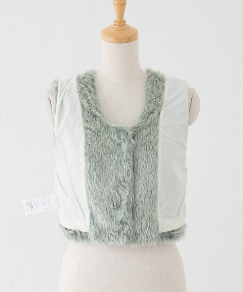 JANE SMITH / JOHN SMITH（ジェーンスミスジョンスミス）の「【JANE SMITH/ジェーンスミス】POLYESTER COLOR FUR SHORT VES：ベスト（ベスト・レディース・グリーン・38）」の11枚目の写真