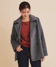 ◆《5color/S-Lsize》ウール混 ステンカラーピーコート