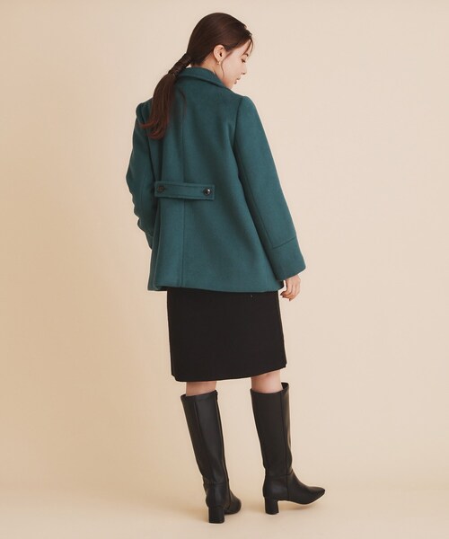 《5color/S-Lsize》ウール混 ステンカラーピーコート（ピーコート）｜index（インデックス）