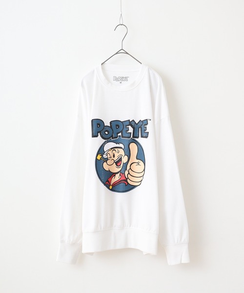 POPEYE(ポパイ)の「POPEYE oversized sweatshirt / オーバーサイズ スウェットトレーナー unisex(スウェット・メンズ・ベージュ/オートミール/ネイビー/チャコール/オフホワイト/ダークグリーン/杢グレー/ブラック・M/L/XL)」の12枚目の写真