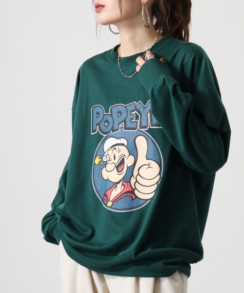 POPEYE(ポパイ)の「POPEYE oversized sweatshirt / オーバーサイズ スウェットトレーナー unisex(スウェット・メンズ・ベージュ/オートミール/ネイビー/チャコール/オフホワイト/ダークグリーン/杢グレー/ブラック・M/L/XL)」の22枚目の写真