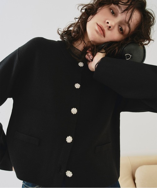 ビジュー釦ニットカーディガン（カーディガン/ボレロ）｜titivate