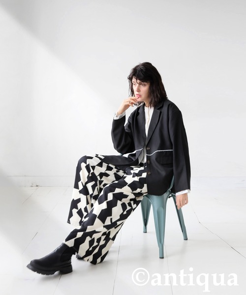 antiqua(アンティカ)の「モノトーン柄パンツ(その他パンツ・レディース・ブラック×ホワイト・LARGE/MEDIUM)」の4枚目の写真