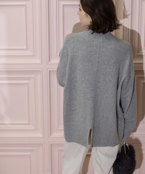 OPAQUE.CLIP(オペークドットクリップ)の「◆ミドルゲージハイネックニット/FILIVIVI・フィルビビ【洗える】(ニット/セーター・レディース・ベージュ×ブラック/グレー/チャコールグレー・36/38/40/42)」の8枚目の写真