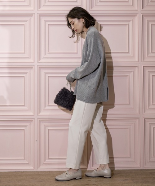 OPAQUE.CLIP(オペークドットクリップ)の「◆ミドルゲージハイネックニット/FILIVIVI・フィルビビ【洗える】(ニット/セーター・レディース・ベージュ×ブラック/グレー/チャコールグレー・36/38/40/42)」の11枚目の写真