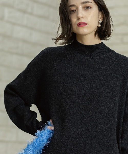 OPAQUE.CLIP(オペークドットクリップ)の「◆ミドルゲージハイネックニット/FILIVIVI・フィルビビ【洗える】(ニット/セーター・レディース・ベージュ×ブラック/グレー/チャコールグレー・36/38/40/42)」の15枚目の写真