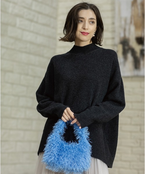 OPAQUE.CLIP(オペークドットクリップ)の「◆ミドルゲージハイネックニット/FILIVIVI・フィルビビ【洗える】(ニット/セーター・レディース・ベージュ×ブラック/グレー/チャコールグレー・36/38/40/42)」の16枚目の写真