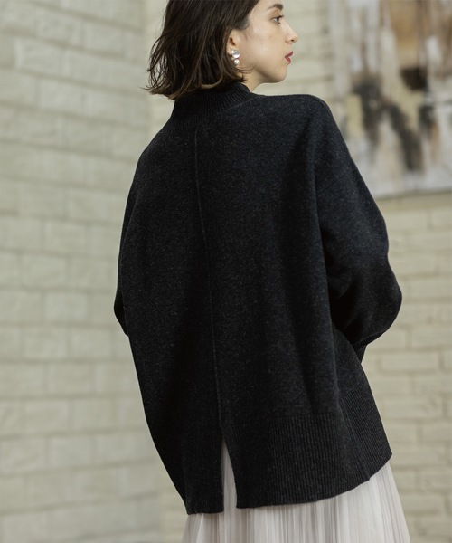 OPAQUE.CLIP(オペークドットクリップ)の「◆ミドルゲージハイネックニット/FILIVIVI・フィルビビ【洗える】(ニット/セーター・レディース・ベージュ×ブラック/グレー/チャコールグレー・36/38/40/42)」の18枚目の写真